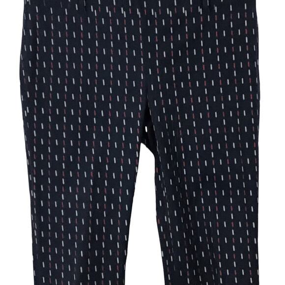 J. Crew Winnie City Fit Stretch Ankle Slim Pant Dark Navy Blue Dot Print sz 4 - Picture 3 of 7